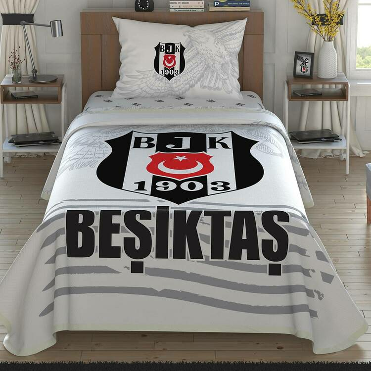 Taç Beşiktaş Kartal Logo Pamuk Lisanslı Pike Takımı resim detay