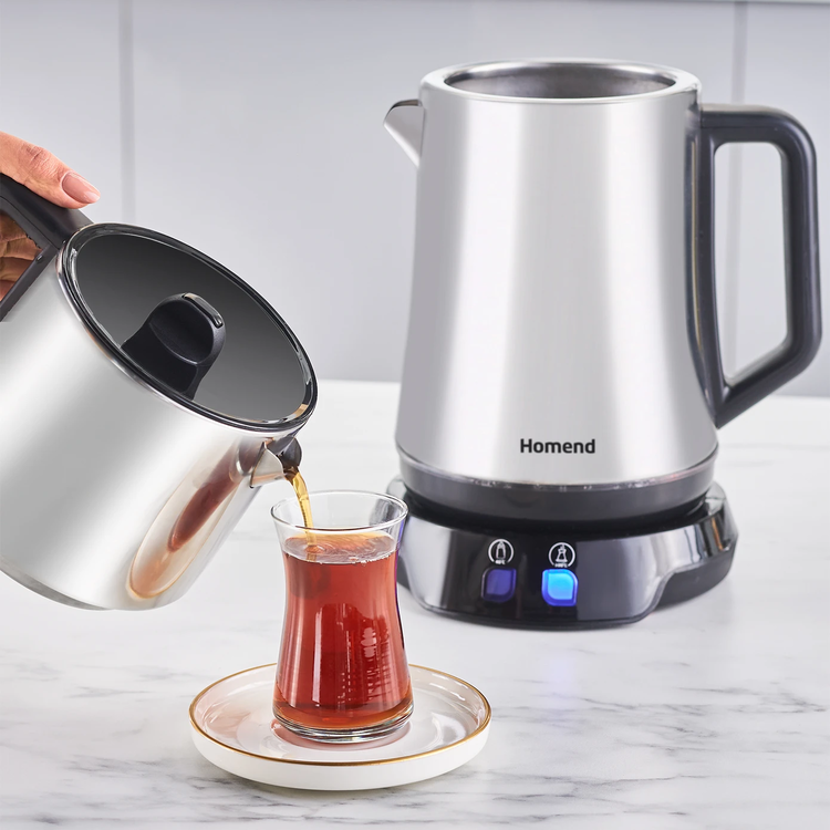 Homend Royaltea Elegant 1776h Parlak Inox Çay Makinesi resim detay